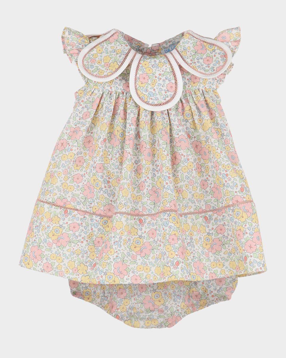 Girl's Floral-Print Petal Dress, Size 6M-2
